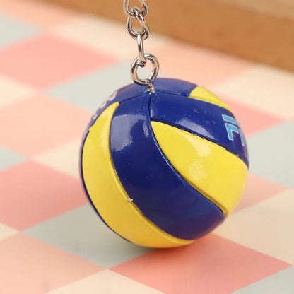 1xFashion PVC Volleyball Keychain Ornaments Business Volleyball Gifts Beach Ball Sport For Players Men Women Key Chain Gift 2023