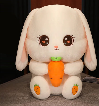 30CM Kawaii Long Ear Rabbit Plush Pillow Big Size Bunny Dolls Stuffed Soft Animal Cushion Girls Kids Birthday Xmas Gifts